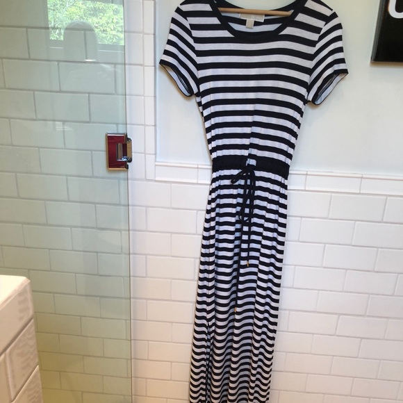 MICHAEL Michael Kors Dresses & Skirts - Michael Kors Tied Navy/White Striped Maxi Dress